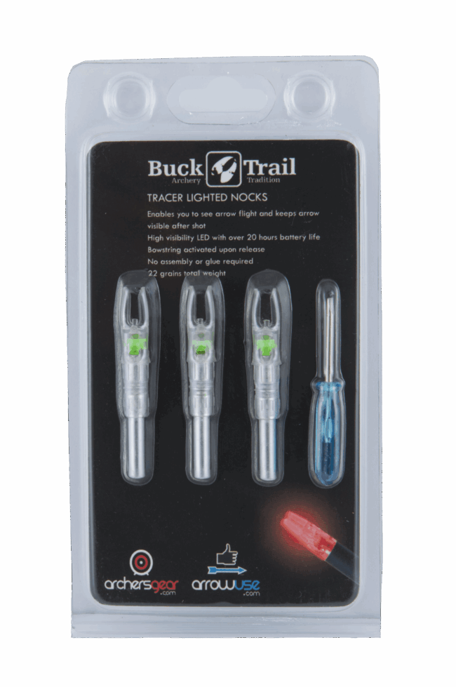 BUCK TRAIL S-SIZE (6.2) Leucht-NOCK 3/Pk.